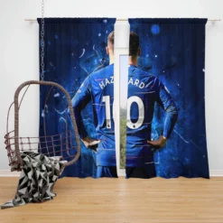 Eden Hazard in Number Ten jersey Window Curtain