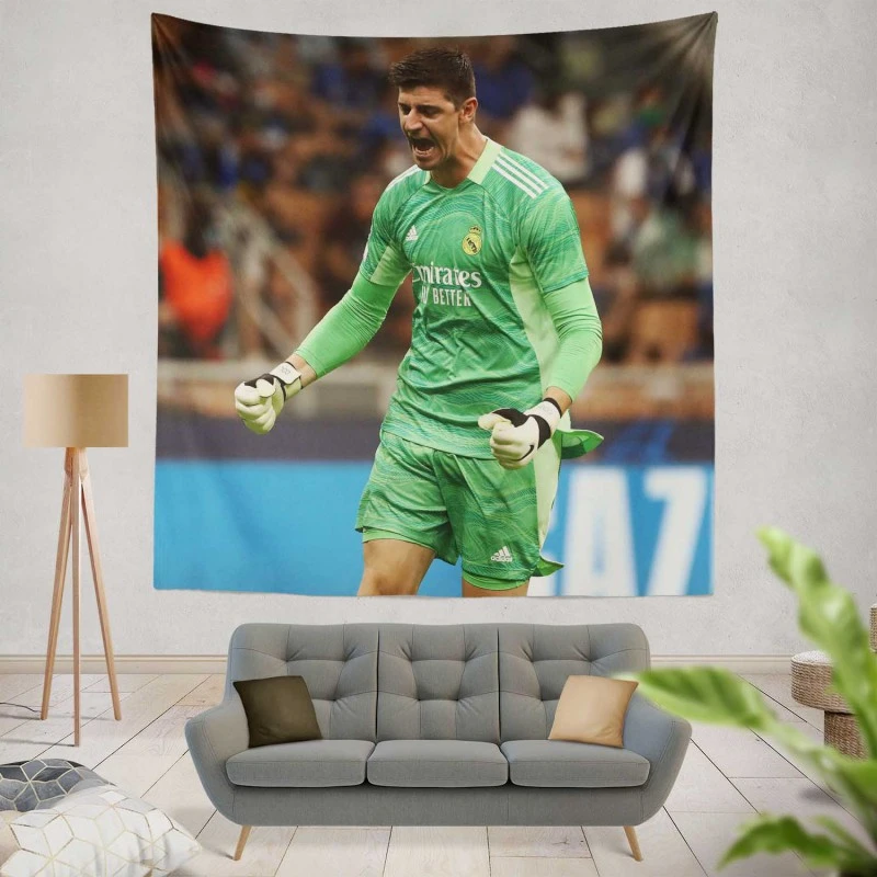 Encouraging Football Thibaut Courtois Tapestry
