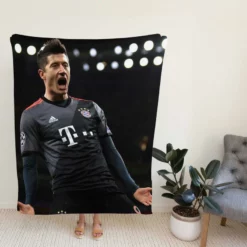 Enduring Football Player Lewandowski Fleece Blanket