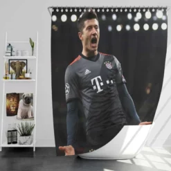 Enduring Football Player Lewandowski Shower Curtain