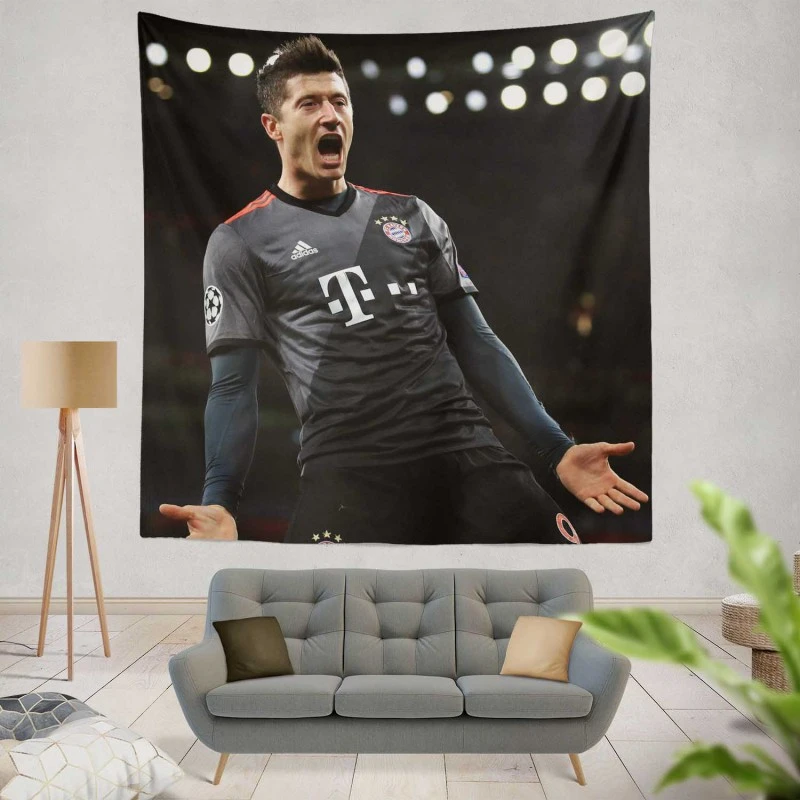 Enduring Football Player Lewandowski Tapestry