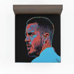 Energetic Football Player Eden Hazard Fitted Sheet