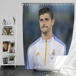 Energetic Football Thibaut Courtois Shower Curtain