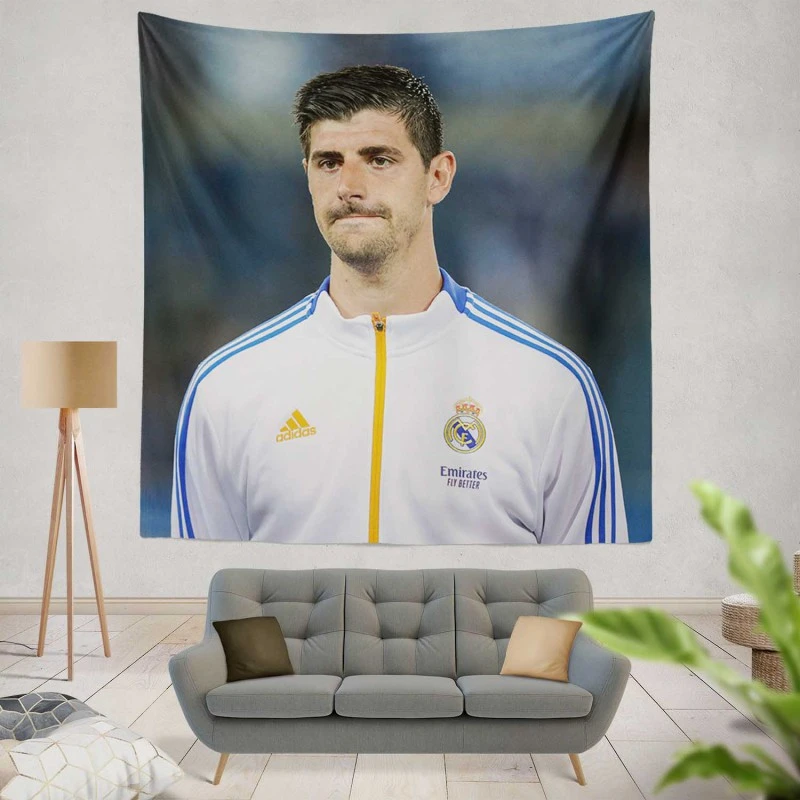 Energetic Football Thibaut Courtois Tapestry