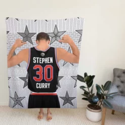 Energetic NBA Stephen Curry Fleece Blanket