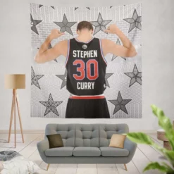 Energetic NBA Stephen Curry Tapestry