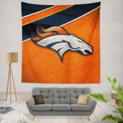 Energetic NFL Football Denver Broncos Team Tapestry