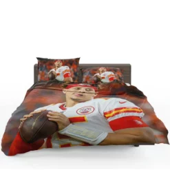 Energetic NFL Football Player Patrick Mahomed Bedding Set