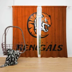 Energetic NFL Football Team Cincinnati Bengals Window Curtain