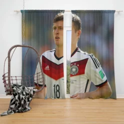 Enthusiastic German Sports Player Toni Kroos Window Curtain