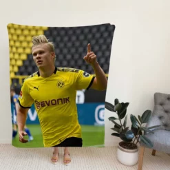 Erling Haaland Strong Dortmund BVB Club Player Fleece Blanket