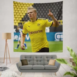 Erling Haaland Strong Dortmund BVB Club Player Tapestry