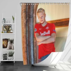 Erling Haaland Top Ranked Salzburg Club Player Shower Curtain