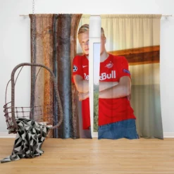 Erling Haaland Top Ranked Salzburg Club Player Window Curtain