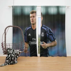 Ethical Football Player Toni Kroos Window Curtain