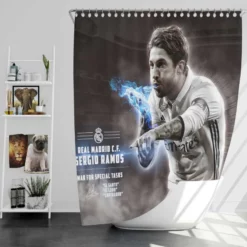 European Footballer Sergio Ramos Shower Curtain