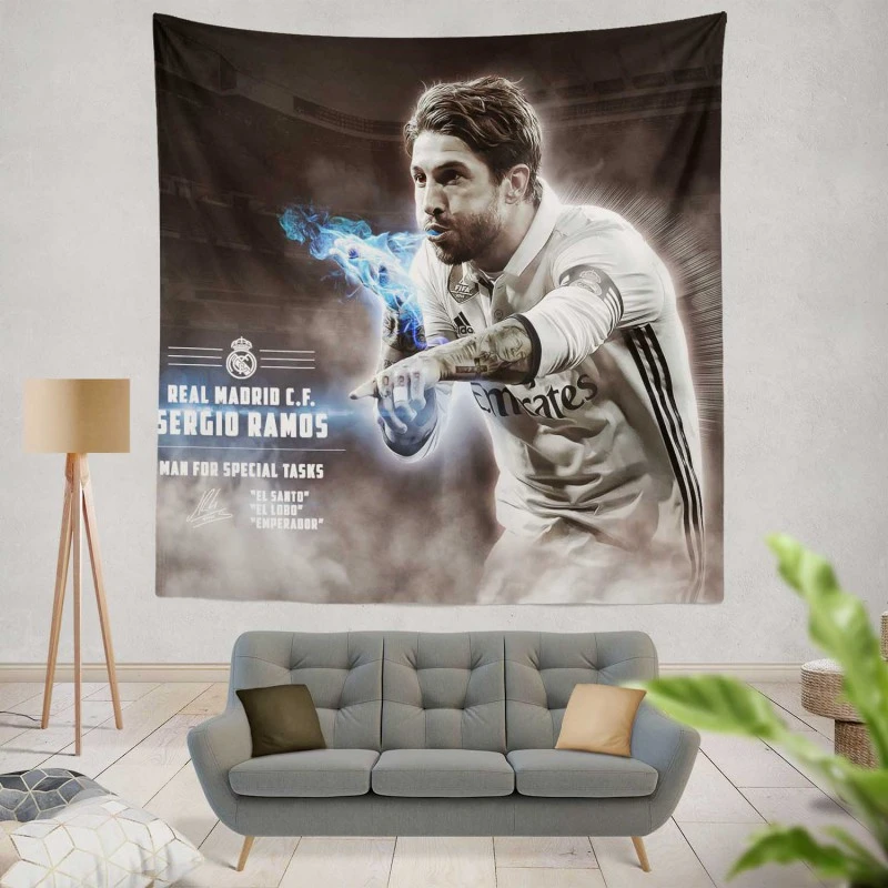 European Footballer Sergio Ramos Tapestry
