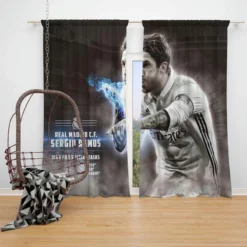 European Footballer Sergio Ramos Window Curtain