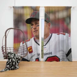 Excellent NFL Player Tom Brady Window Curtain