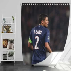 Excellent PSG Soccer Player Thiago Silva Shower Curtain