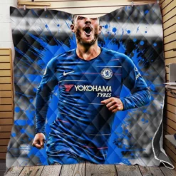 Exciting Chelsea Football Player Eden Hazard Quilt Blanket