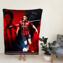 Exciting Midfield Soccer Player Samir Nasri Fleece Blanket