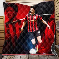 Exciting Midfield Soccer Player Samir Nasri Quilt Blanket