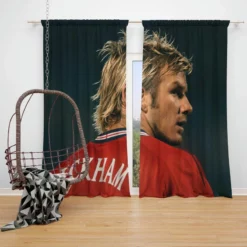 F C Cup Football Player David Beckham Window Curtain