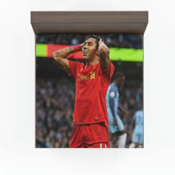 Fast FA Cup Soccer Player Roberto Firmino Fitted Sheet
