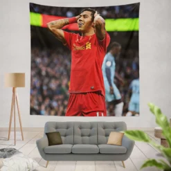 Fast FA Cup Soccer Player Roberto Firmino Tapestry