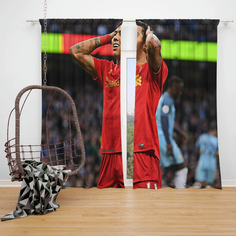 Fast FA Cup Soccer Player Roberto Firmino Window Curtain