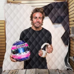 Fernando Alonso Excellent Spanish Formula 1 Player Quilt Blanket
