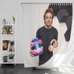 Fernando Alonso Excellent Spanish Formula 1 Player Shower Curtain