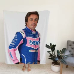 Fernando Alonso Professional Spanish Formula 1 Player Fleece Blanket