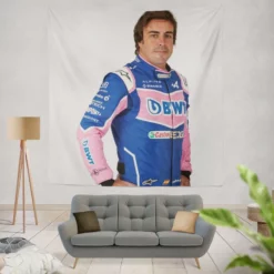 Fernando Alonso Professional Spanish Formula 1 Player Tapestry