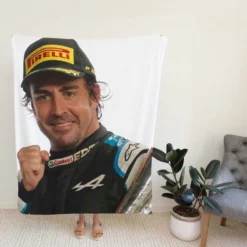 Fernando Alonso Spanish Formula 1 Player Fleece Blanket