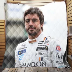 Fernando Alonso Strong Spanish Formula 1 Player Quilt Blanket