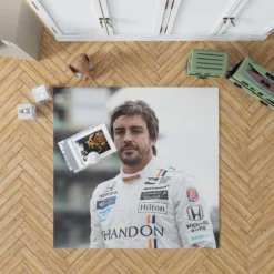 Fernando Alonso Strong Spanish Formula 1 Player Rug
