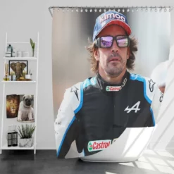 Fernando Alonso Top Ranked Spanish Formula 1 Player Shower Curtain