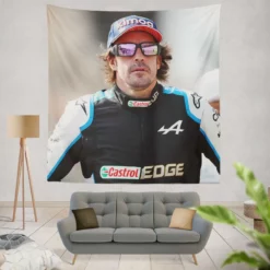 Fernando Alonso Top Ranked Spanish Formula 1 Player Tapestry