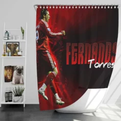 Fernando Torres Professional Soccer Player Shower Curtain