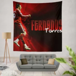 Fernando Torres Professional Soccer Player Tapestry