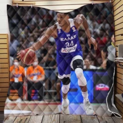 Giannis Antetokounmpo Basketball Player Quilt Blanket