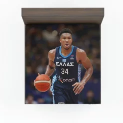 Giannis Antetokounmpo Powerful NBA Basketball Player Fitted Sheet