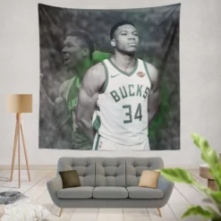 Giannis Antetokounmpo Professional NBA Player Tapestry