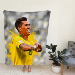 Graceful Brazil Footballer Roberto Firmino Fleece Blanket
