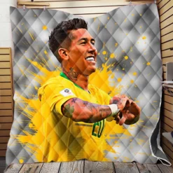 Graceful Brazil Footballer Roberto Firmino Quilt Blanket