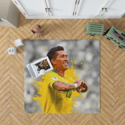 Graceful Brazil Footballer Roberto Firmino Rug