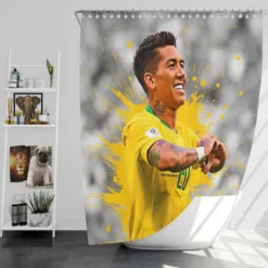 Graceful Brazil Footballer Roberto Firmino Shower Curtain