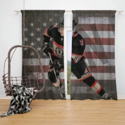Great Right Winger Patrick Kane Window Curtain